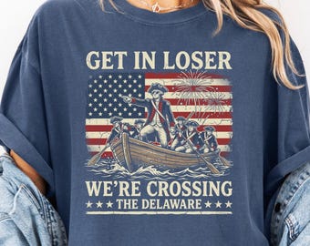 Crossing the Delaware Shirt, Vintage George Washington Patriotic Tee, Comfort Colors