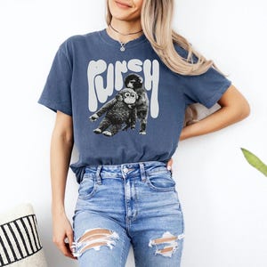 Comfort Colors Vintage Meme Monkey T-Shirt, Garment-Dyed Primate Graphic Tee