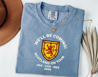 Scotland 2026 Tour Shirt, Tartan Army Soccer Tee, Rampant Lion Top