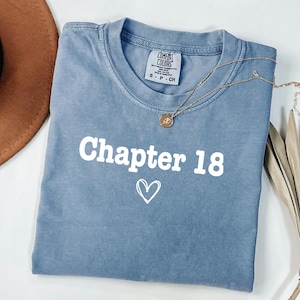 Chapter 18 T-shirt couleurs confort, cœur minimaliste, cadeau d'anniversaire important