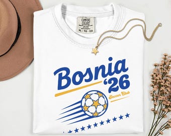 Bosnia '26 Soccer Club Shirt, Vintage Athletic Fan Tee, Comfort Colors