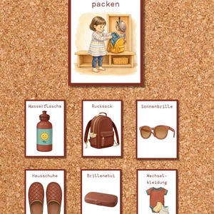 Tarjetas ilustradas Montessori Mi Día | 90 tarjetas de aprendizaje | Visualización de las rutinas diarias de los niños | Bonus de vestuario | Descarga en PDF imprimible
