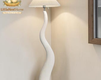 Lampadaire plissé minimaliste | Lampe sur pied moderne | Éclairage d'ambiance doux | Lampe de salon pour chambre à coucher | Lampe de décoration intérieure scandinave