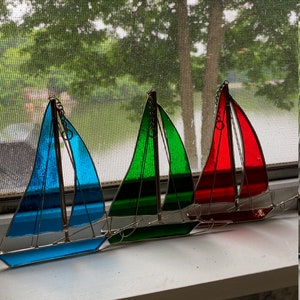 Stained Glass Nautical Sailboat | Boating | Sailing | Suncatcher