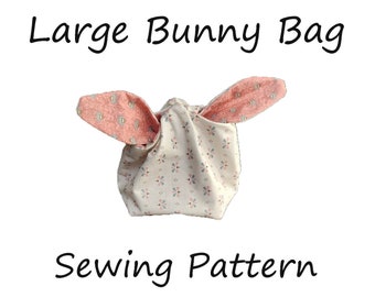 Square bottom bunny ear bag sewing pattern and tutorial