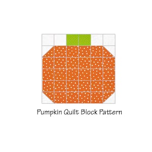 Fall Pumpkin Quilt Block PDF Pattern - Thanksgiving Quilt Block