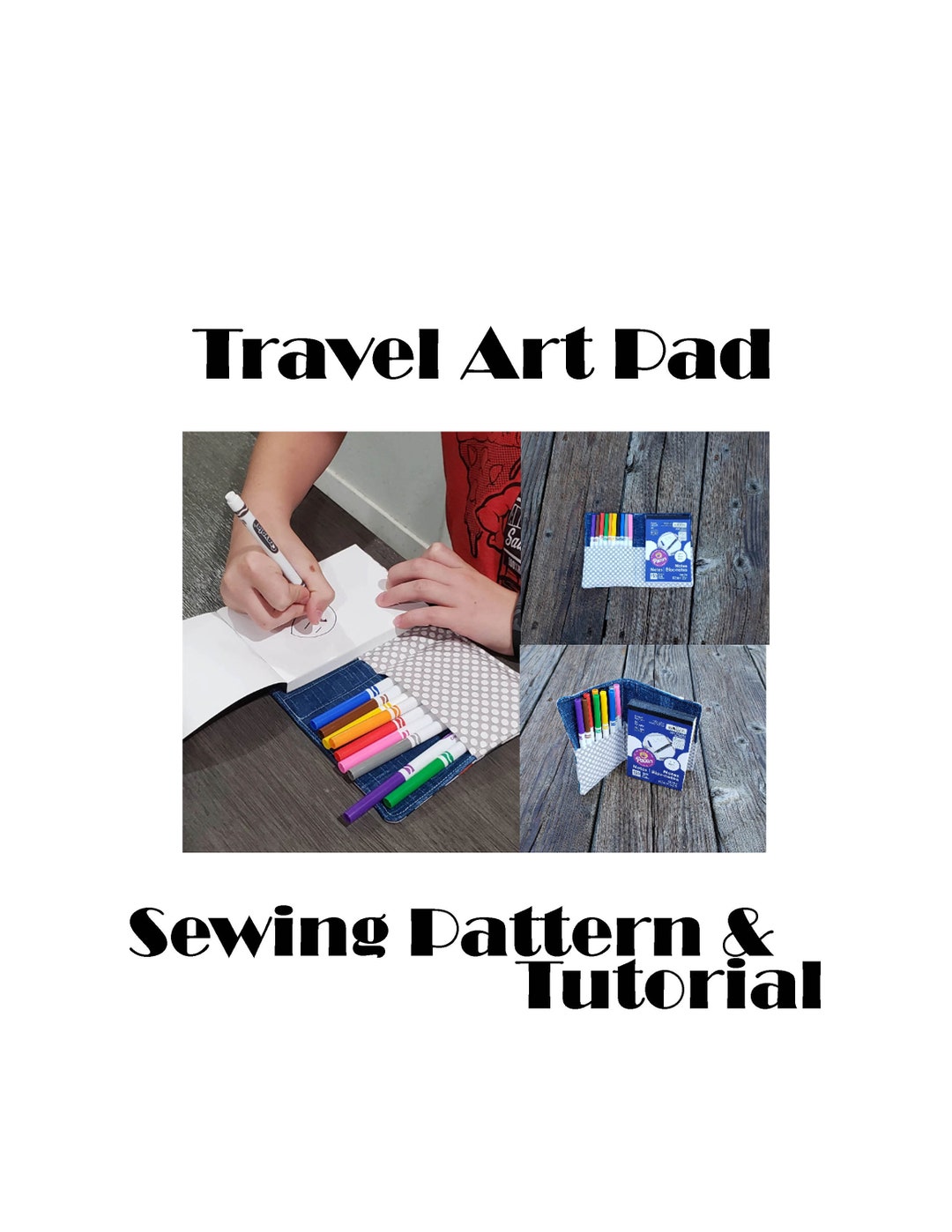 Kids Notepad Cover Sewing Pattern – PDF Download – DIY Art Pad Case ...