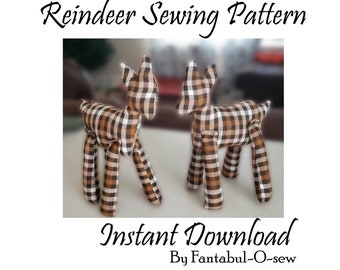 Reindeer Sewing Pattern and tutorial, Holiday Decor DIY