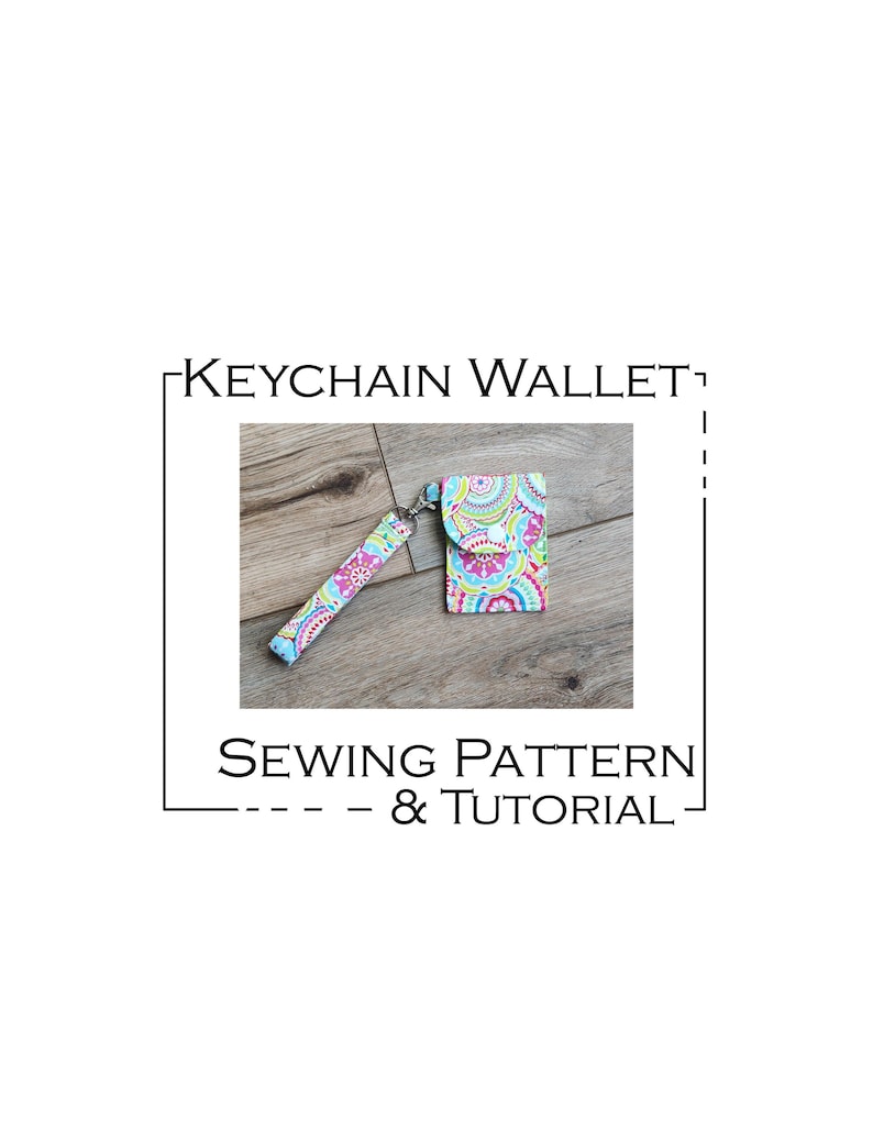 Keychain Wallet Sewing Pattern PDF – Beginner Fabric Card Holder image 1