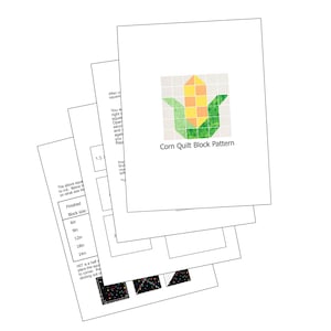 Corn Stalk Quilt Block Pattern – Fall Harvest PDF Quilt Pattern – 6&quot;, 9&quot;, 12&quot;, 18&quot;, 24&quot; Sizes – Instant Download