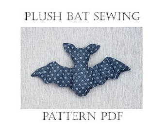 Plush Bat Sewing Pattern and tutorial,  Halloween decoration