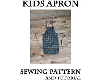 Kids Apron with Pocket Sewing Pattern PDF