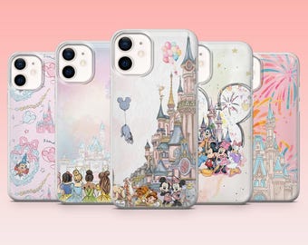 Magic Kingdom Phone Case Disney Cartoon Cover for iPhone 17Pro, 16, 15, 14, 13, 12, Samsung S26, S25, S24, S23Fe, A16, A56, Pixel 10, 9Pro