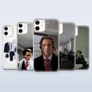 パトリック・ベイトマンのスマホケース アメリカン・サイコ 映画カバー iPhone 17Pro、16、15、14、13、12、Samsung S26、S25、S24、S23Fe、A16、Pixel 10、9A対応