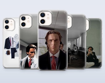 Funda para teléfono de Patrick Bateman con diseño de la película American Psycho para iPhone 17Pro, 16, 15, 14, 13, 12, Samsung S26, S25, S24, S23Fe, A16, Pixel 10, 9A