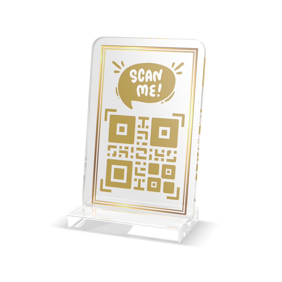 Small Standee Code Small Business QR Code Acrylic Standee, Social Media QR Code Stand ...