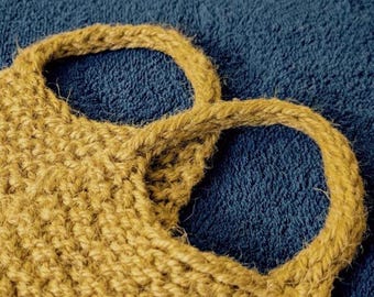 Handmade Back Scrubber Knitted with 3mm Jute Twine