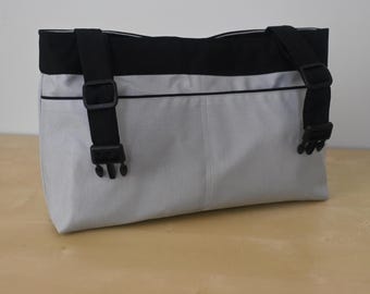 simple Gray Bag with Black Lining