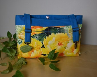 Bright Yellow Floral Bag  – Otterex Fabric Mobility Accessory