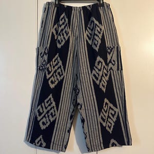 Unisex Wide Leg Pants ｜Loose Fit Boho Trousers | Casual Comfortable Elastic Waist Palazzo Pants | Lightweight Breathable Loungewear | Large