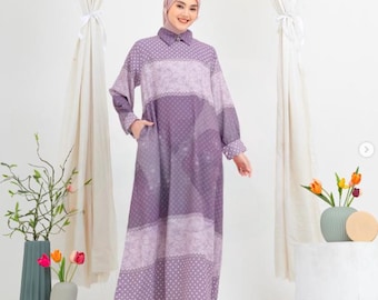 Elegant Printed Womens Muslim Abaya Dress | Ied Celebration Islamic Modest Prayer Clothes | Ramadhan Robe Gamis One Size Big