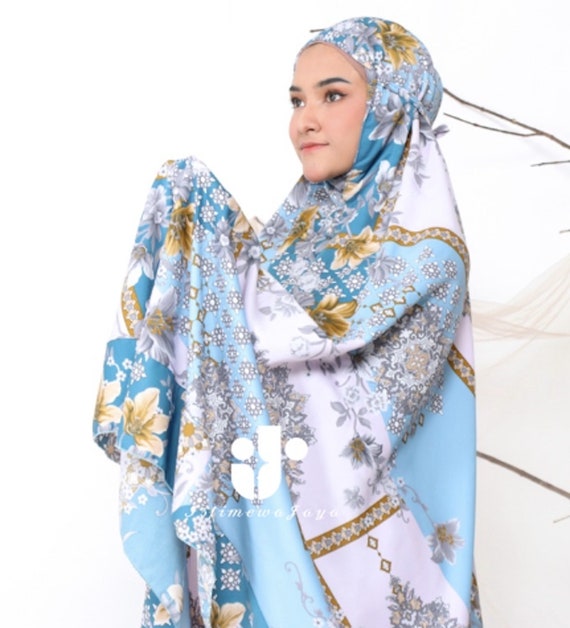 Muslim Women Shalat Prayer Set 2 Piece Print Silky Cotton Rayon