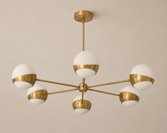 Modern Sputnik Chandelier | 6 Light Globe Pendant Ceiling Lamp