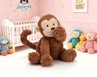 Peluche de mono Jellycat, animal de peluche ultrasuave, regalo perfecto para niños, regalo único para baby shower.