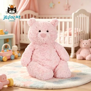 Oso de peluche rosa Bartholomew de Jellycat, peluche ultrasuave y adorable, ideal como regalo de cumpleaños para niñas, regalo perfecto para baby shower o decoración para la habitación del bebé.