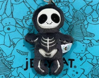 Llavero de peluche con forma de esqueleto de Jellycat, llavero de peluche de esqueleto adorable y espeluznante, accesorio de peluche de Halloween para bolsos y mochilas.