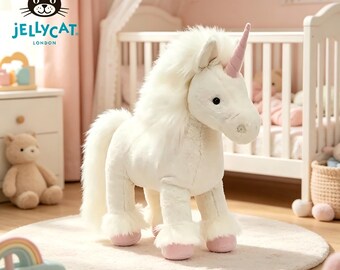 Peluche de unicornio Isadora de Jellycat, suave unicornio blanco de peluche, regalo para niñas y niños, regalo de cumpleaños infantil, regalo para baby shower, decoración para la habitación del bebé.