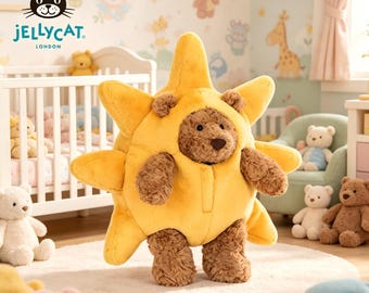 Oso de peluche Jellycat Sun Teddy Bear, peluche ultrasuave y tierno, decoración acogedora para la habitación del bebé, regalo único para baby shower.