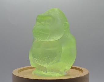 Lámpara de noche de resina con forma de gorila / Lámpara de mono hecha a mano / Luz suave para la habitación infantil y la guardería