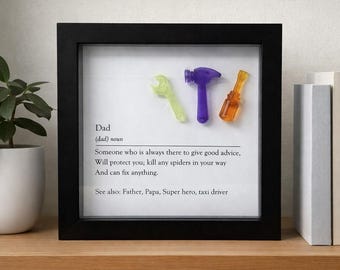 Dad Definition Resin Frame – Colorful Tools, Father’s Day Wall Art