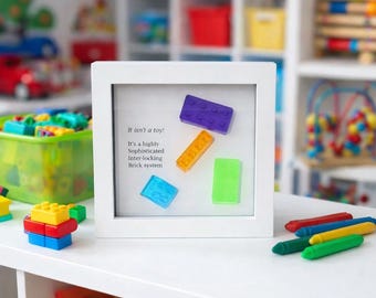 Colourful Resin Brick Art - Modern Playroom Wall Decor