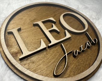 Spersonalizowana tabliczka z imieniem dziecka | Drewniana tabliczka z imieniem do pokoju dziecięcego | Spersonalizowany prezent dla dziecka | Neutralny wystrój pokoju dziecięcego | Prezent na baby shower | Drewniana tabliczka z imieniem