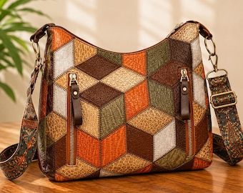 Bolso bandolera grande para mamá, bolso de hombro individual para ir al trabajo, diseño colorido, moderno, multicapa, suave, de origen chino.