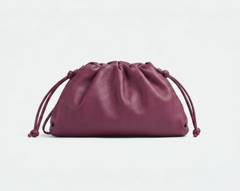 Bolso bandolera burdeos para mujer / Bolso de hombro de piel sintética suave
