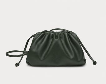 Bolso bandolera negro para mujer / Bolso de hombro de piel sintética suave