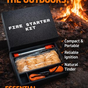Custom Fire Starter Kit | 3D Printed Survival Box | Camping, Hiking, Emergency Gear