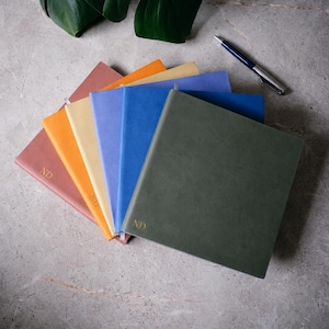 A5 soft touch notebook for work / journal / art / scribbling. Personalise with initials