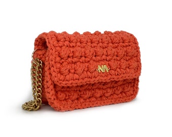 PARIS BAG - Small size. Women Handbag, Crochet Bag, Knitted Bag, Cream color HandBag, Shoulder Bag