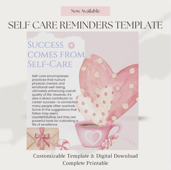 Self Love Success Daily Check List Nurturing Reminders