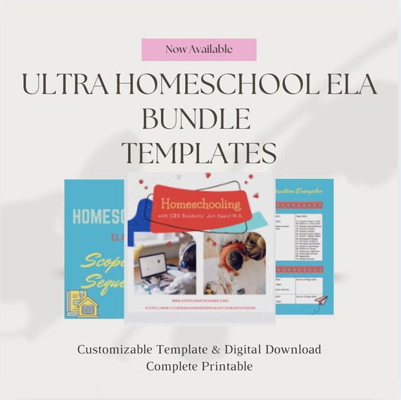 Homeschooling English Language Arts (ELA) Mega Bundle Scope and Sequence Writing Program and Reading List
