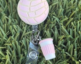 Porta-crachá rosa claro Concha e Cafecito