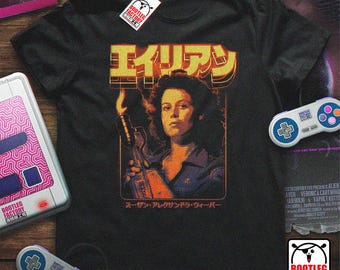 Alien Ellen Ripley-skjorta - Vintage bootleg-grafik - Retrowave Pixel Art - Comfort Colors® 1717