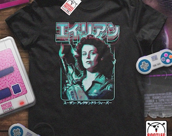 Alien Ellen Ripley-skjorta - Vintage bootleg-grafik - Retrowave Pixel Art - Comfort Colors® 1717