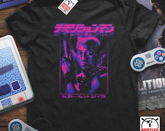 Simon Phoenix Demolition Man-skjorta - Vintage Bootleg-grafik - Retrowave Pixel Art - Comfort Colors® 1717
