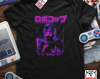 Robocop-skjorta - Retrowave Pixel Art - Vintage Bootleg-grafik - Comfort Colors® 1717