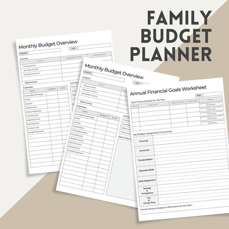 Family Budget Planner Printable | Monthly Household Budget Tracker PDF ...